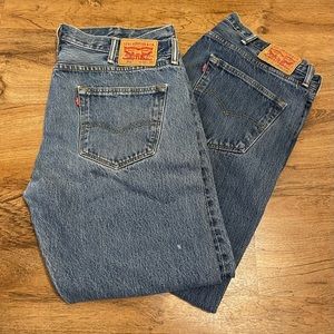 Levis 501 Jeans Blue Denim Cotton Button Fly 38x30